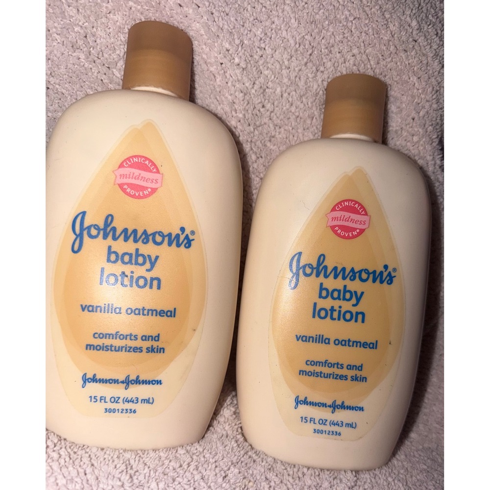 Lot of 2 NEW Johnsons Baby Lotion Vanilla Oatmeal 15oz Discontinued Formula